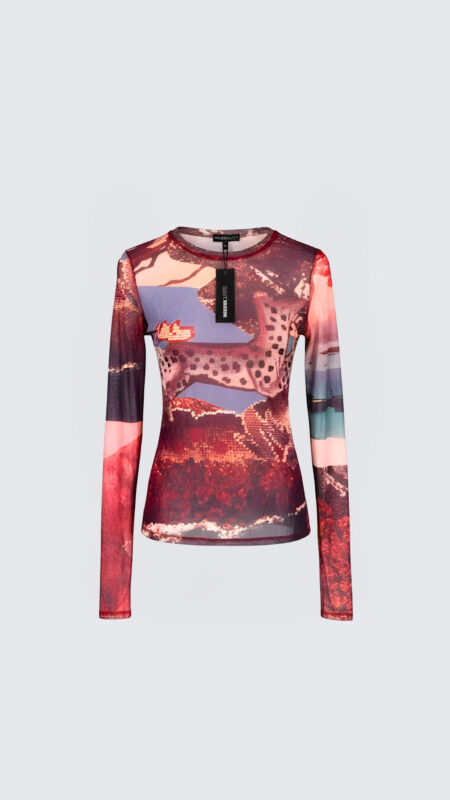 Van Gogh Long Sleeve Mesh Top