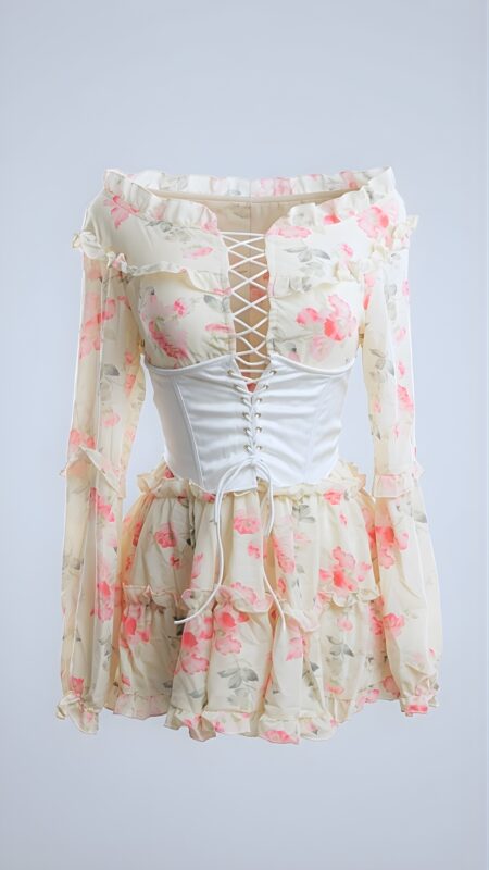 Gardenia Floral Corset Mini Dress